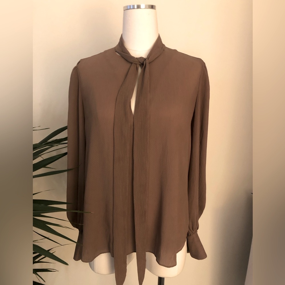 Beautiful mushroom colored toe neck blouse size S